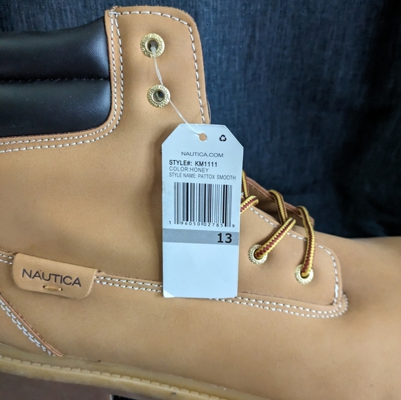 NAUTICA PATTOX Smooth BOOT Faux Leather Men 13 Honey KM1111 1223 main image 8